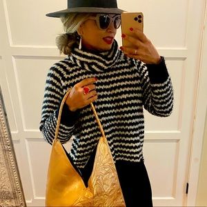 Cowel/Turtle neck cable knit sweater gently used